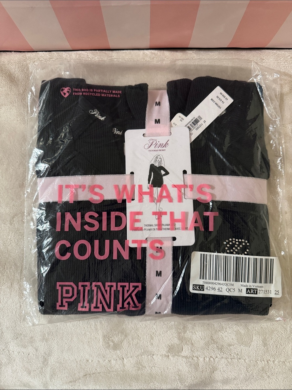 PINK Victoria's Secret Black pajama set